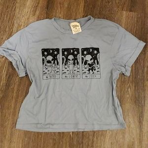Tarot Card Alien Crop Top